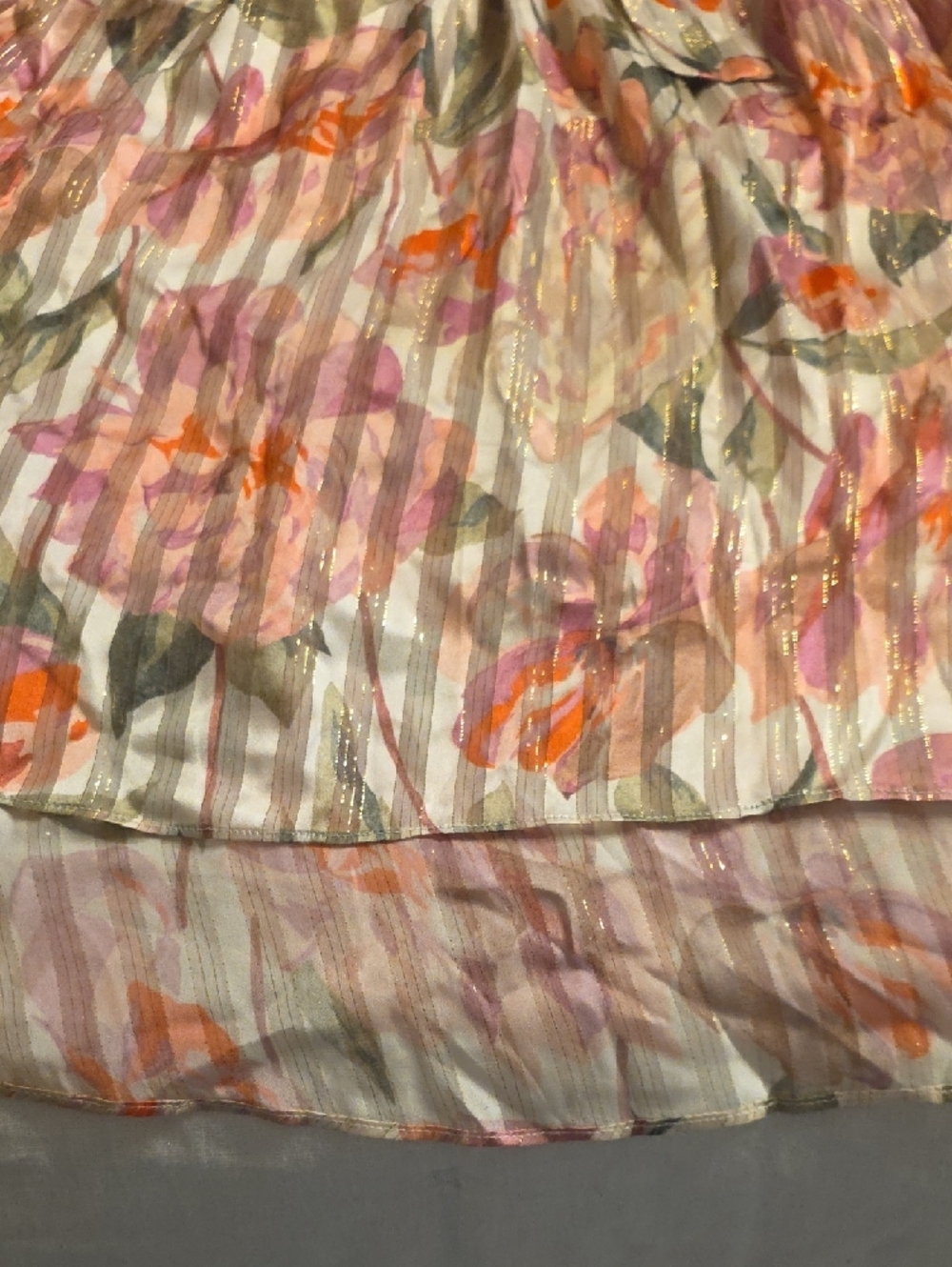 Black Iris Silk Sheer Pink Floral Maxi Dress with Tie Waist Size 2 Fits a S-M - Picture 12 of 13